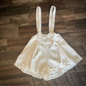 Hot Topic cream corduroy shortalls romper M juniors